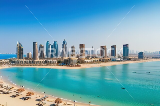  الفن الهندسي المعماري المتطور للمنشآت التجارية والسكنية، صورة جوية لمرفأ يخوت فاخرة في مارينا مول، معالم سياحية مشهورة، أبراج وناطحات السحاب في  الإمارات العربية المتحدة، النقل البحري على مرسى دبي