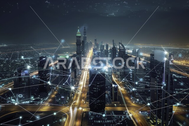 Using advanced technologies in creating modern cities, developing digital infrastructure, the information technology sector in the Kingdom of Saudi Arabia, a future Saudi vision 2030, the concept of the smart city and the large communications network.