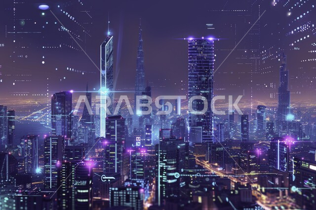 The information technology sector in the Kingdom of Saudi Arabia, a future Saudi vision 2030, the concept of a smart city and a large communications network, the use of advanced technologies in creating modern cities, developing digital infrastructure.