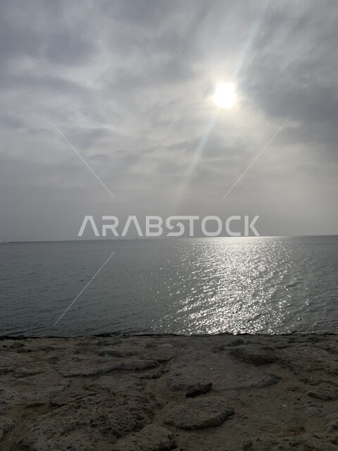 Sunset view on the sea, Palm Corniche in Jubail, Saudi Arabia, famous tourist attractions, entertaining entertainment places, distinctive landscapes