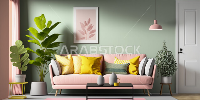 استخدام المفروشات ذو التصاميم العصرية، تصميم داخلي حديث لشقق وفلل سكنية، الديكورات الداخلية لغرفة معيشة بأثاث منزلي راقي، اختيار الألوان المناسبة والتنسيق بين الأثاث والإكسسوارات