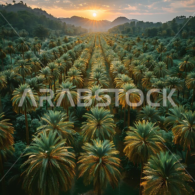 حقول واراضي زراعيه، منتج عربي محلي وطني، محصول التمر والرطب السعودي، صورة جوية لمزارع النخيل الخضراء في المملكة العربية السعودية، محميه طبيعيه لزراعة اشجار النخل في النهار