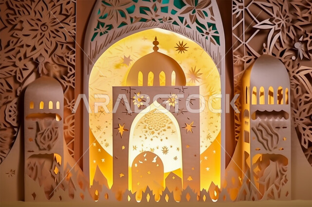 رسومات وأشكال هندسية إسلامية، النمط العربي الإسلامي، تصاميم إسلامية باللون الذهبي، زينة الاعياد والمناسبات الدينية، الديكورات والتصاميم الهندسية المميزة في رمضان المبارك، العبادة والتقرب إلى الله، الديكورات والتصاميم الهندسية لقبب المساجد