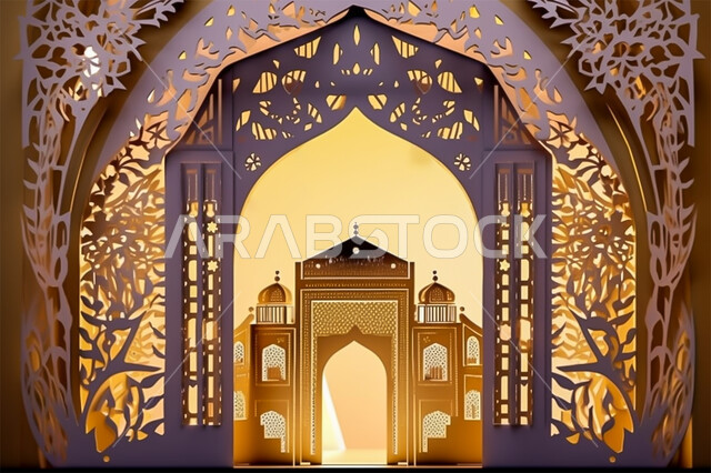 رسومات وأشكال هندسية إسلامية، النمط العربي الإسلامي، تصاميم إسلامية باللون الذهبي، زينة الاعياد والمناسبات الدينية، الديكورات والتصاميم الهندسية المميزة في رمضان المبارك، العبادة والتقرب إلى الله، الديكورات والتصاميم الهندسية لقبب المساجد