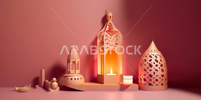 رسومات وأشكال هندسية إسلامية، النمط العربي الإسلامي، تصاميم إسلامية باللون الذهبي، زينة الاعياد والمناسبات الدينية، الديكورات والفوانيس المضيئة في رمضان المبارك، العبادة والتقرب إلى الله