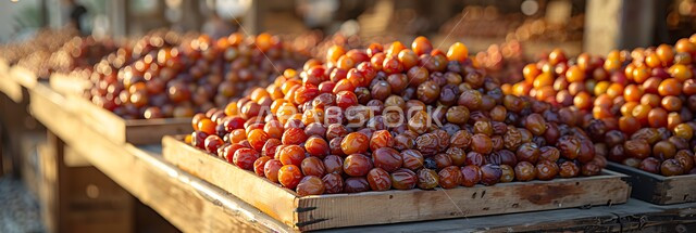 Traditional popular markets selling dates from the palm trees of the Kingdom of Saudi Arabia, local and national Saudi agricultural crops and products, types of fresh healthy dates, a meal with a high nutritional value, and delicious Ramadan hospitality.