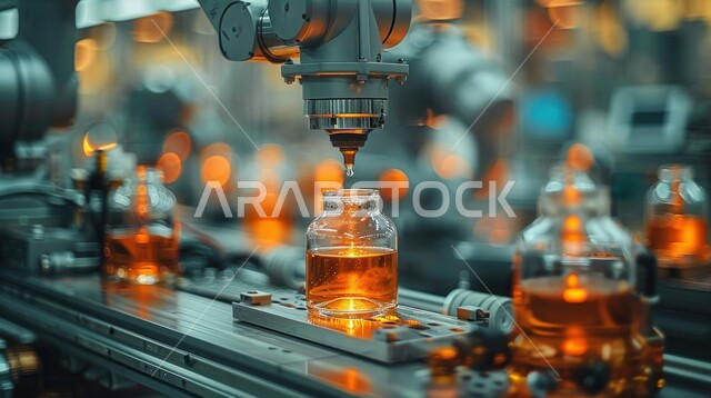 Efficiency in manufacturing and production and achieving the industrial revolution, improving production using smart machines and equipment in electronic industries, a close-up of a robot arm in a manufacturing factory, programming smart robots and artificial intelligence techniques, digital transformation and technical progress,