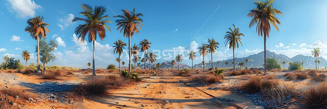 View of the sky full of clouds and clouds during the day, terrain, peaks and mountain heights, farms and agricultural lands in the Kingdom of Saudi Arabia, date harvest season, national local crops and products, a natural reserve for growing palm trees
