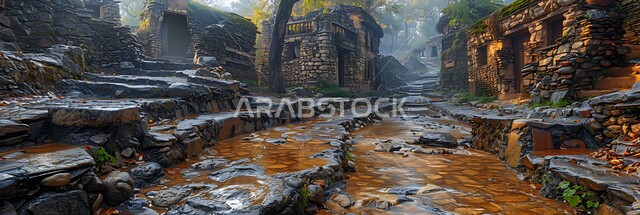 التكوينات والتشكيلات الحجرية، البيوت والمباني المشيدة من الحجار، القرى والمناطق التاريخية والتراثية, المناظر الطبيعية المتميزة, المعالم الأثرية القديمة، الفن الهندسي المعماري على الطراز القديم