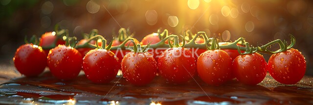 وجبات الحميات للمحافظة على اللياقة البدنية، خضراوات ذات قيمة غذائية عالية، حبات من الطماطم الغنية بالفيتامينات على طبق خشبي، محاصيل زراعية من مزارع المملكة العربية السعودية، جودة المنتجات المحلية الوطنية