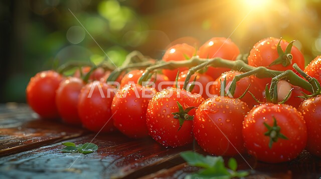 خضراوات ذات قيمة غذائية عالية، حبات من الطماطم الغنية بالفيتامينات على طبق خشبي، وجبات الحميات للمحافظة على اللياقة البدنية، محاصيل زراعية من مزارع المملكة العربية السعودية، جودة المنتجات المحلية الوطنية