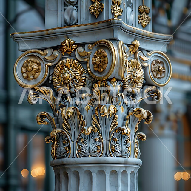 ديكورات وتصاميم وزخارف تراثية, الفن الهندسي المعماري على الطراز القديم, الأصالة والتراث والعراقة في المملكة العربية السعودية, صور مقربة للاعمدة المزخرفة للعمارات الاسلامية الفاخرة