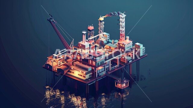 استنباط النفط والزيوت, استخراج وتصدير الثروات الباطنية،  صورة مقربة لحفارة تقوم بالتنقيب عن النفط وسط البحر, آلات حفر ضخمة , جودة الأدوات والمعدات لصناعة وتخزين البترول