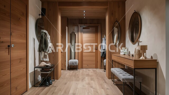 مفهوم الفن المعماري الهندسي في السعودية، الديكورات الداخلية الخشبية الفخمة، التصميم الحديث من الداخل لمنزل فاخر، فلل سكنية بتصاميم عصرية، اكسسوارات وتحف وأثاث منزلي راقي