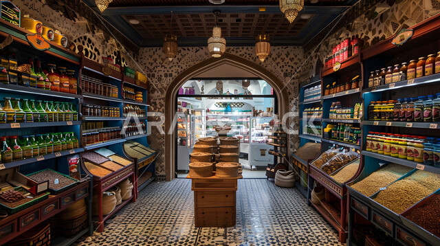 المستلزمات والاحتياجات المنزلية، السلع المختلفه في الأسواق الشعبية التقليدية, محاصيل زراعية ومنتجات وطنية سعودية، متجر لبيع أنواع وأصناف من الحبوب المجففة، عرض المواد الغذائيه والتموينات المحليه في الماركت