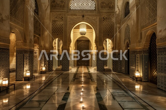  تصميمات وديكورات داخلية دينية متميزة، الزخارف والتصميمات الفاخرة لقاعات الصلاة الواسعة في المساجد، أداء الصلوات والفرائض، الفن الهندسي المعماري على الطراز الاسلامي, العبادة والتقرب الى الله