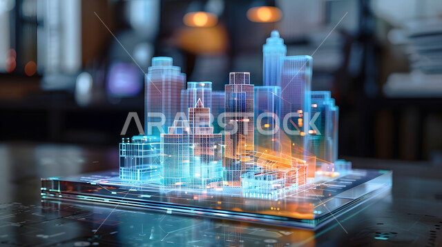 التصاميم والأشكال الجديدة للمشاريع الهندسية، التقدم التقني والتكنولوجي في مجال التصميم الهندسي المعماري، مخططات هولوجرامية ثلاثية الأبعاد للأبراج والمباني والمنشآت، رؤية مستقبلية سعودية 2030 ، تدقيق المشاريع والإشراف على العمل 