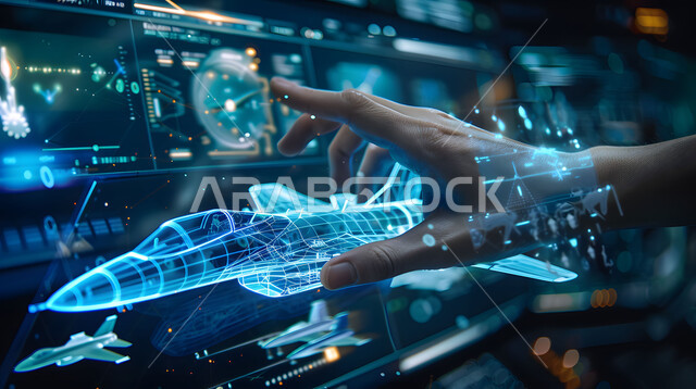 علوم وتكنولوجيا الذكاء الاصطناعي في المصانع الهندسية، تحقيق الثورة الصناعية، مجسم ثلاثي الأبعاد لطائرة بتقنية الهولوجرام، صيانة وإنشاء الطائرات النفاثة الحديثة باستخدام التكنولوجيا, مفهوم هندسة الطيران, الشركات الجوية العربية السعودية، رؤية سعودية 2030