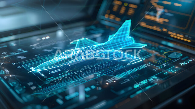  مجسم ثلاثي الأبعاد لطائرة بتقنية الهولوجرام، صيانة وإنشاء الطائرات النفاثة الحديثة باستخدام التكنولوجيا, مفهوم هندسة الطيران, الشركات الجوية العربية السعودية، رؤية سعودية 2030، علوم وتكنولوجيا الذكاء الاصطناعي في المصانع الهندسية، تحقيق الثورة الصناعية