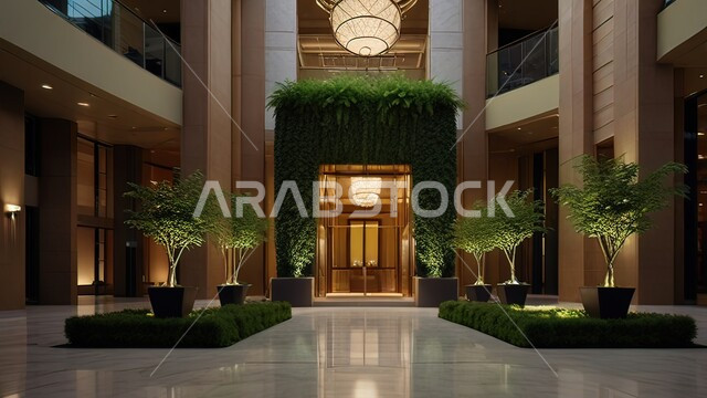 الديكورات الداخلية للفنادق الفاخرة في المملكة العربية السعودية, التصاميم الحديثة والمتطورة, قاعات استقبال بألوان راقية, التصميم المتطور للمنشآت والمباني العصرية, الأثاث الفاخر للأماكن السياحية