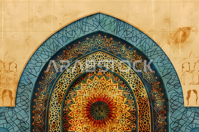  الفن الهندسي العصري الحديث، تصاميم ديكور ديني ملون، خلفية إسلاميه، قالب تصميم إسلامي مزخرف، زخارف و ديكورات اسلاميه عربية