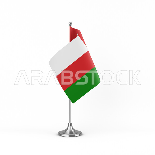 احياء ذكرى اليوم الوطني العماني، الأعلام  والرايات الوطنية للدول العربية، الاعتزاز والفخر بالرموز والراية العمانية، أيقونة ثلاثية الأبعاد لعلم دولة سلطنة عمان، حب الوطن والإنتماء إليه، خلفية بيضاء