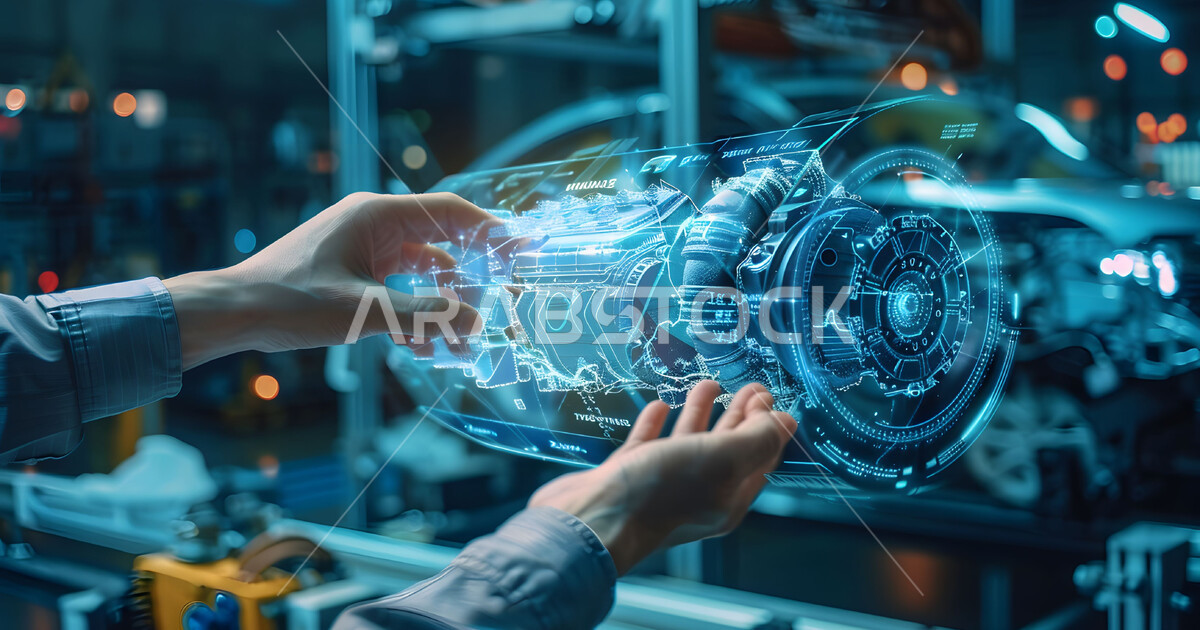 The concept of the automobile industry, engineering plans and designs ...