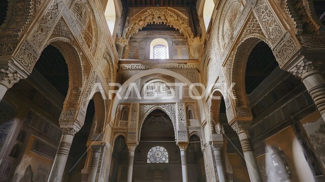 تصميمات وديكورات داخلية دينية، الزخارف والتصميمات الفاخرة لقاعات الصلاة الواسعة في المساجد، أداء الصلوات والفرائض، الفن الهندسي المعماري على الطراز الاسلامي العربي, أماكن العبادة والتقرب الى الله