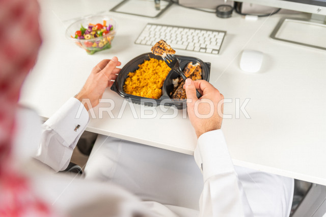 Healthy meals consisting of rice and chicken with fresh salad for a fit and harmonious body, nutritional diet, ideal weight.