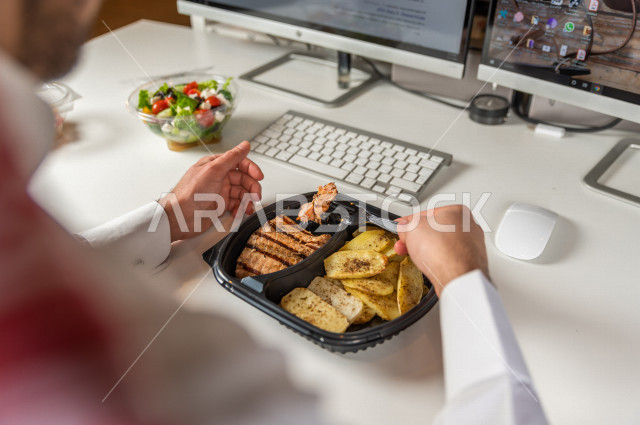 A delicious healthy dish of fresh salmon and potatoes, healthy meals, hot dishes.