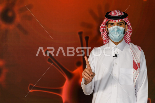 مذيع و اعلامي سعودي خليجي يمتلك المهارة بتقديم النشرات الاخبارية  الخاصة بمنظمة الصحة العالمية  ، استخدام تقنية الجرافيكس في تقديم اخبارعاجلة  يحذر من وقوع موجتين ثالثة ورابعة من الفيروس  ، أخبار عالمية  صحية عاجلة ،الاخبار و الاعلام ، قراء النشرات الاخبا