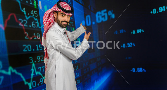 مذيع و اعلامي سعودي خليجي يمتلك المهارة بتقديم النشرات الاخبارية الاقتصادية ، استخدام تقنية الجرافيكس في تقديم الاخبار و الاحصائيات الخاصة بالاسهم و البورصة  ، أخبار عالمية اقتصادية ،نشرة الإحصاءات الاقتصادية للدول العربية ،الاخبار و الاعلام ، قراء النشرا