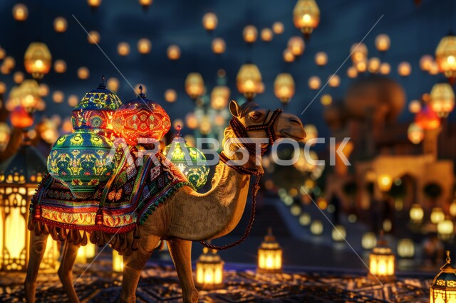 تربية ورعاية الإبل والحيوانات في السعودية، الأعياد والمناسبات الدينيه الإسلاميه، قربان وأضحية عيد الاضحى المبارك، رسومات توضيحية ثلاثية الابعاد لحيوان الجمل، زينة وفوانيس وأضواء وأنوار روحانية