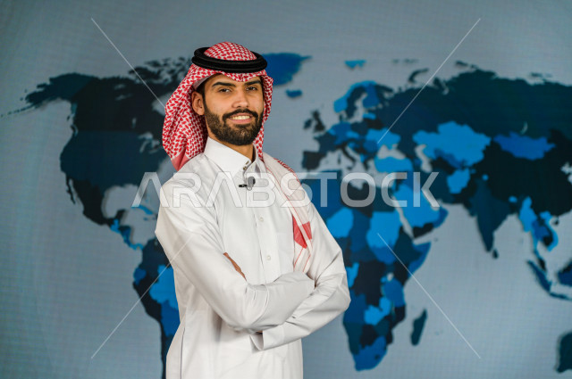مذيع و اعلامي سعودي خليجي يمتلك المهارة بتقديم النشرات الاخبارية العالمية ، استخدام تقنية الجرافيكس في تقديم الاخبار ، أخبار عالمية عاجلة ، اخبار متنوعه ،الاخبار و الاعلام ، قراء النشرات الاخبارية 