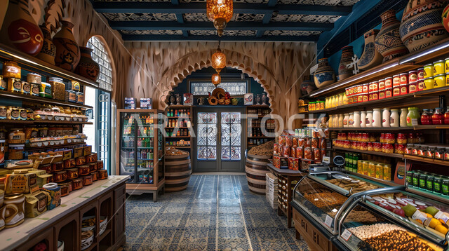 شراء الاحتياجات والمستلزمات المنزلية للمستهلك، السلع والمواد الغذائية المختلفة في أرفف السوبرماركت، جودة المنتجات والمحاصيل الوطنية المحلية، المراكز والمحلات التجارية