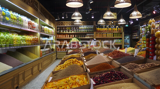 The quality of local national products and crops, the purchase of consumer household needs and supplies, various goods and foodstuffs on the shelves of supermarkets, centers and shops.