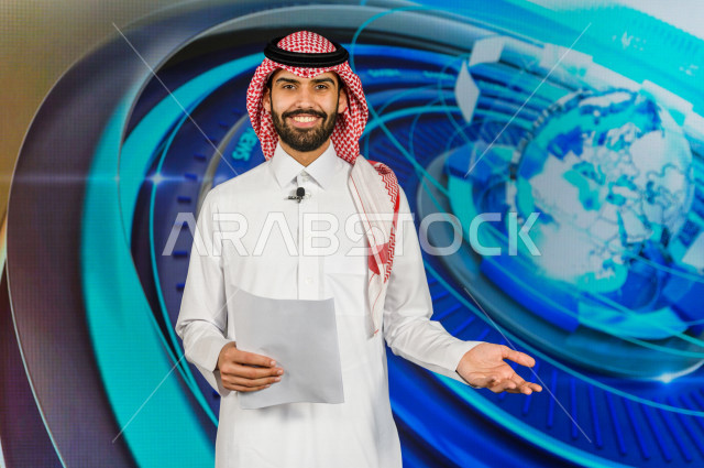 مذيع و اعلامي سعودي خليجي يمتلك المهارة بتقديم النشرات الاخبارية ، استخدام تقنية الجرافيكس في تقديم الاخبار ، أخبار عالمية عاجلة ، اخبار متنوعه ،الاخبار و الاعلام ، قراء النشرات الاخبارية 