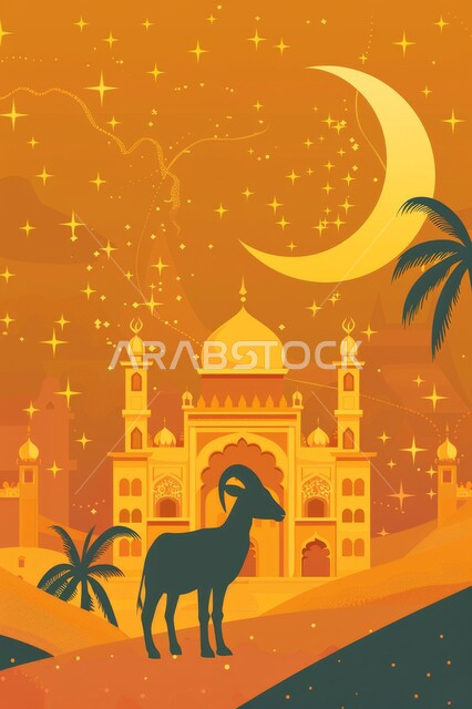 الهلال المضيء في السماء الواسعة, رسومات دينية اسلامية, بناء المساجد بتصاميم معمارية عريقة, التاريخ الإسلامي للملكة العربية السعودية, القبب والمآذن العالية, دور اماكن العبادات والمقدسات