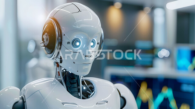 التطور والتقدم التقني في المجال الطبي والصحي، روبوت في احد المراكز الطبية في المملكة العربية السعودية، تطوير تقنيات الذكاء الاصطناعي والتعاون بينها وبين البشر، رؤية مستقبلية تكنولوجية سعودية 2030، مفهوم التحول الرقمي