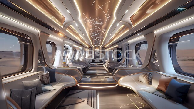  تصميم الديكورات الداخلية بأحدث التقنيات,تطور وسائل النقل في المملكة العربية السعودية, قطار عصري فائق السرعة, مقاعد مريحة وأنيقة, السفر براحة وأمان