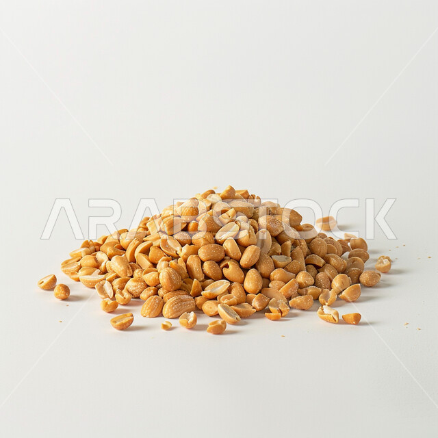 السناكات الصحية والوجبات الخفيفة المشبعة، كمشة من الفستق المملح، عنصر غذائي مفيد للصحة، منتجات ومحاصيل زراعية من المملكة العربية السعوية، مكسرات وموالح غذائية، خلفية بيضاء