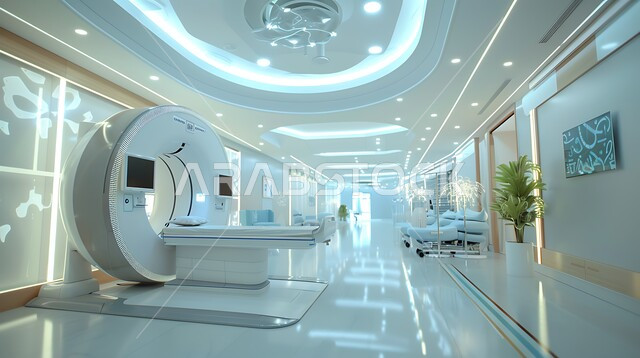 التصاميم الحديثة العصرية للمشافي ,فحص وتشخيص المرضى في المستشفى، سرير إلكتروني طبي كهربائي للمريض، حجره مجهزه بالأدوات والأجهزة المتطورة، استخدام التقنيه والتكنولوجيا في العلاج والطب الحديث في المستشفيات الذكية في المستقبل