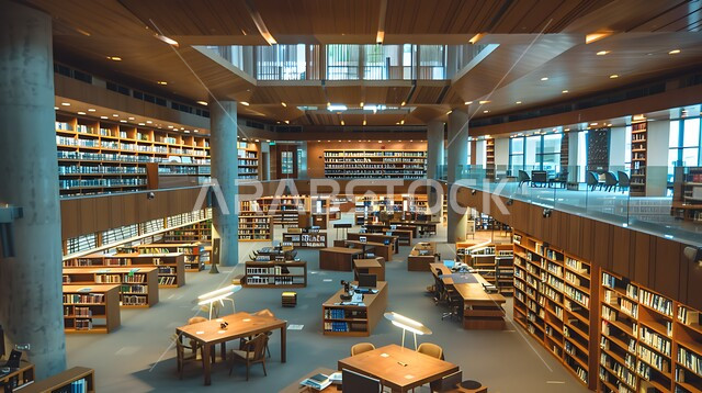 أثاث راقي مريح و أنيق, مفهوم حب المطالعة و الابتكارات, صورة من الاعلى لمكتبات بتصاميم عصرية ,الديكورات الداخلية الفاخرة لمكتبة حديثة في المملكة العربية السعودية, رؤية مستقبلية سعودية 2030