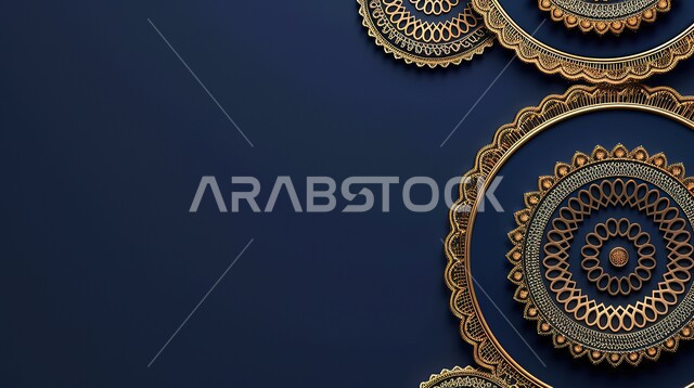 تصاميم ديكور ديني ذهبي، قالب تصميم إسلامي مزخرف، بطاقات تهنئة فارغة، زخارف و ديكورات اسلاميه عربية، الفن الهندسي العصري الحديث، خلفية سوداء