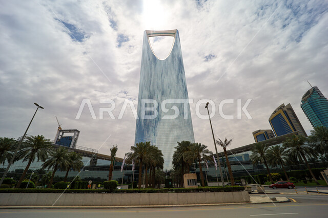 برج المملكة الشهير، النمو والتطور والتقدم العمراني، الاهتمام بزراعة أشجار النخيل، المباني والمعالم التجارية المشهورة في المملكة العربية السعودية، الفن الهندسي المعماري على الطراز المتطور والحديث للأبراج وناطحات السحاب في مدينة الرياض