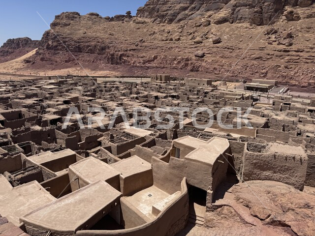 Archaeological buildings in the old city in Al-Ula Governorate in the ...