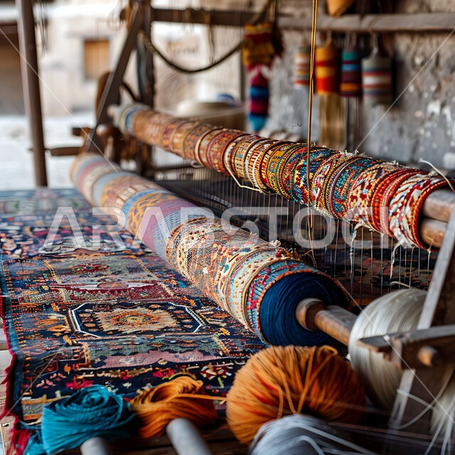  ورشة عمل لصناعة السجاد، مهن وحرف شعبية، أسواق تقليدية في المملكة العربية السعودية، حياكة وغزل السجاد في المصانع والمعامل، نقوشات وزخرفات من التراث السعودي، الفن التراثي الحرفي التقليدي، منتجات صناعية محليه وطنيه