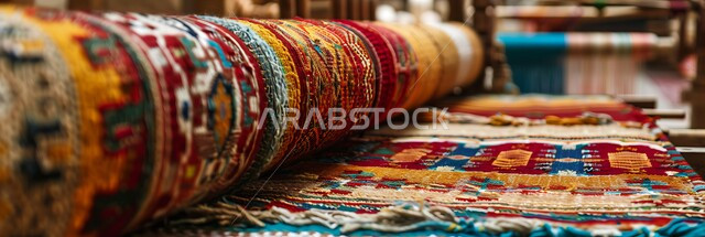  نقوشات وزخرفات من التراث السعودي، الفن التراثي الحرفي التقليدي، منتجات صناعية محليه وطنيه، ورشة عمل لصناعة السجاد، مهن وحرف شعبية، أسواق تقليدية في المملكة العربية السعودية، حياكة وغزل السجاد في المصانع والمعامل