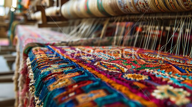  نقوشات وزخرفات من التراث السعودي، الفن التراثي الحرفي التقليدي، منتجات صناعية محليه وطنيه، ورشة عمل لصناعة السجاد، مهن وحرف شعبية، أسواق تقليدية في المملكة العربية السعودية، حياكة وغزل السجاد في المصانع والمعامل