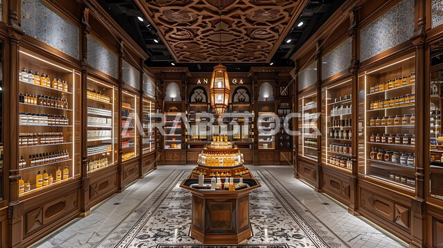  التصاميم والديكورات الداخلية الراقية للمتاجر، متجر فاخر لبيع العطور، أصالة العادات والتقاليد في المملكة العربية السعودية، التعطر والتطيب باطيب الروائح الخليجية الأصيلة، منتجات وطنية محلية سعودية